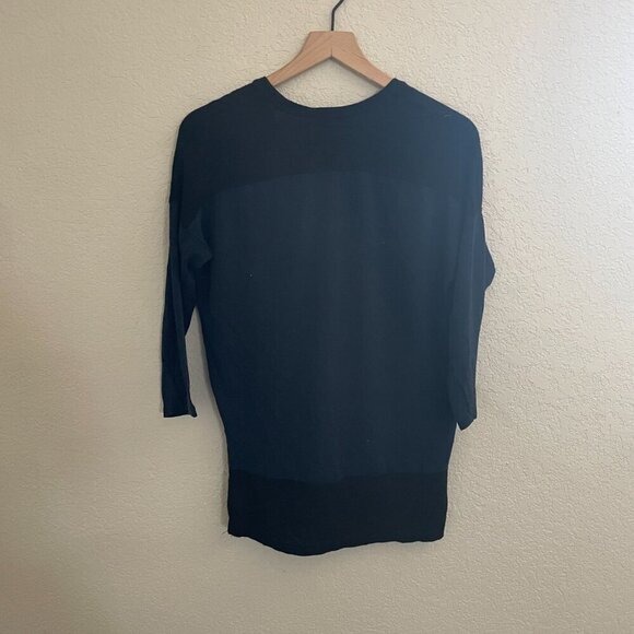 Zara Blue & Black Lightweight Knit Top Small - Picture 4 of 4